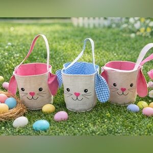 Easter Bunny Treat Buckets - Pink & Blue